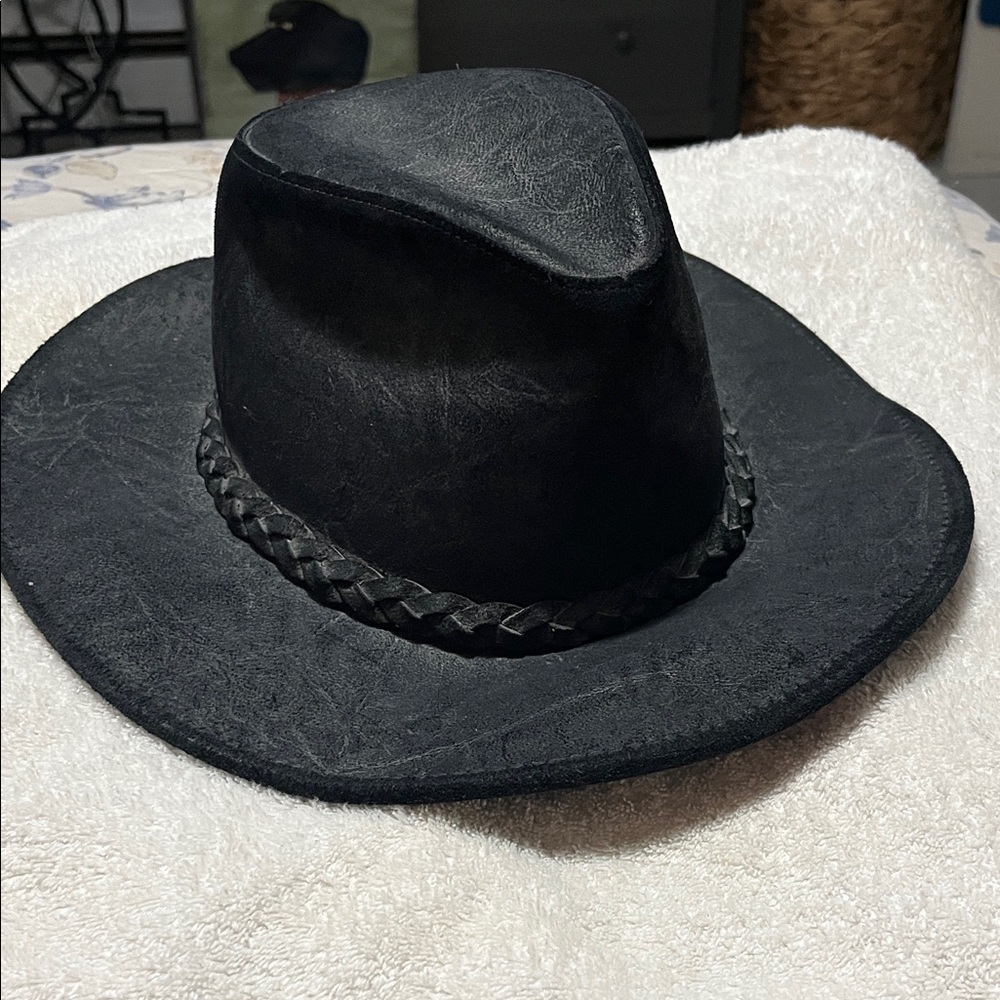 Black Cowboy Hat with Braided Band